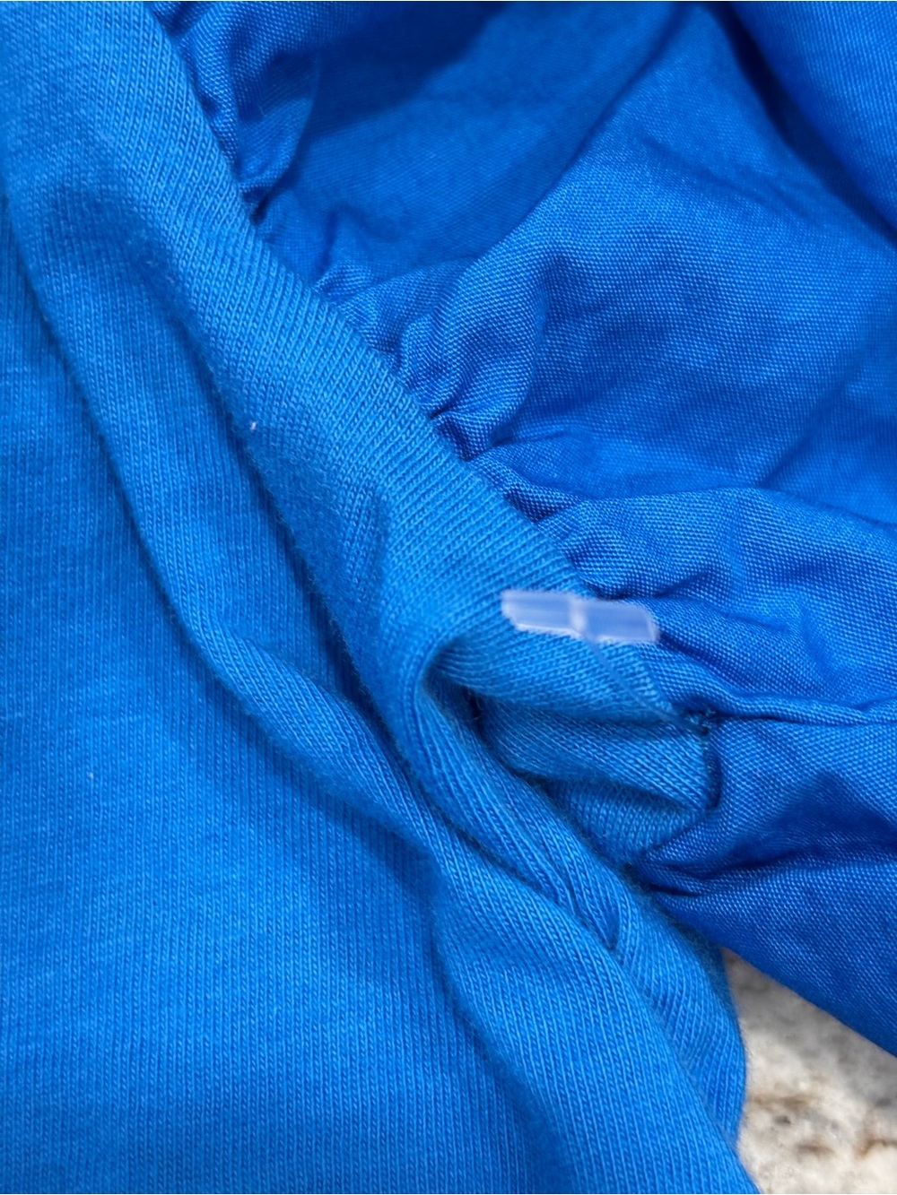 Zara Blue  Exaggerated Puff-Sleeve Cropped Tee Size L NWOT - Picture 6 of 7